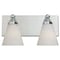 Designers Fountain Hudson 13.75in 2-Light Chrome Transitional Indoor Vanity Light with White Opal Glass Shades 6492-CH - alternate 1